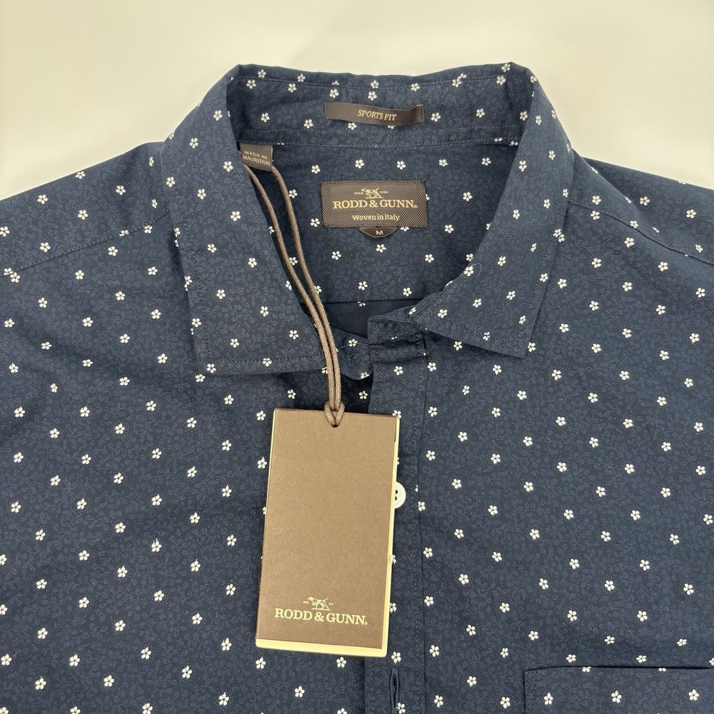 Rodd & Gunn Blue Floral Sports Fit Button Up Shirt Long Sleeve Navy Blue Medium - Picture 3 of 9